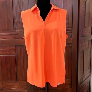 Lady Hogan sleeveless golf/tennis/active/pickleball shirt, size large, coral